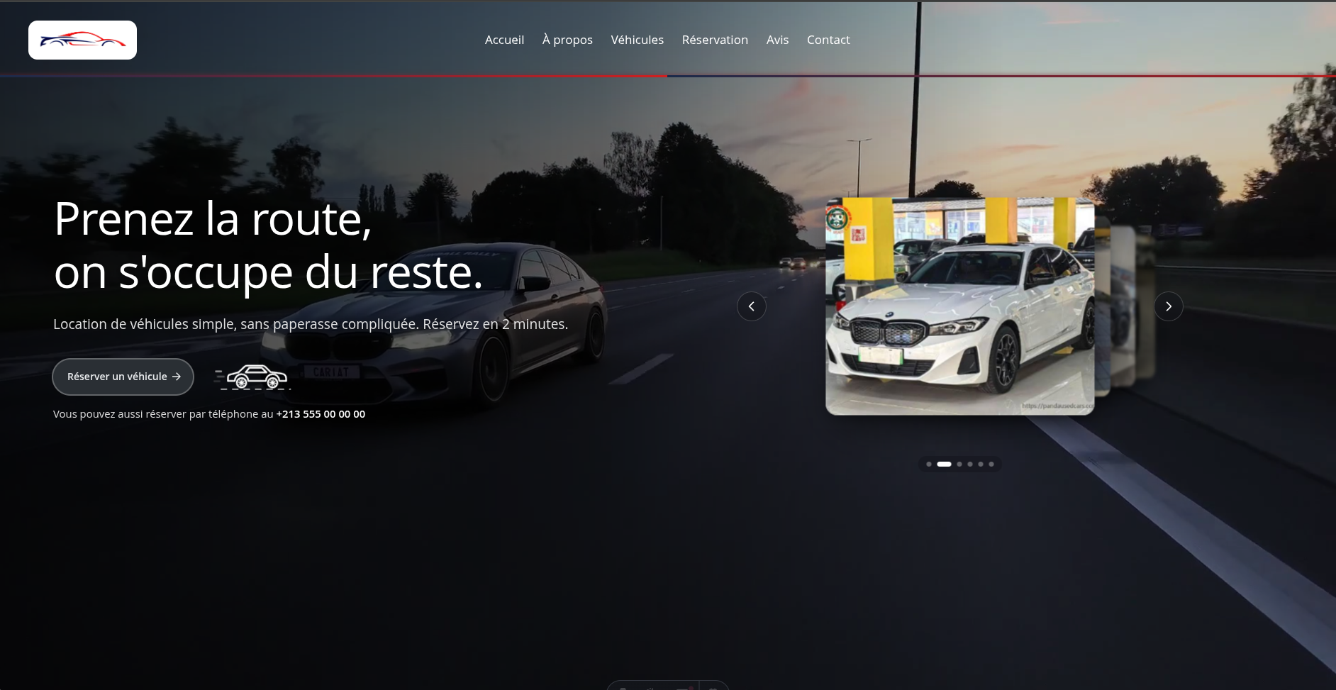 Capture d'écran Agence de Location de Voitures sur navigateur